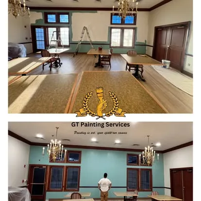 Freshly painted commercial dining and event space